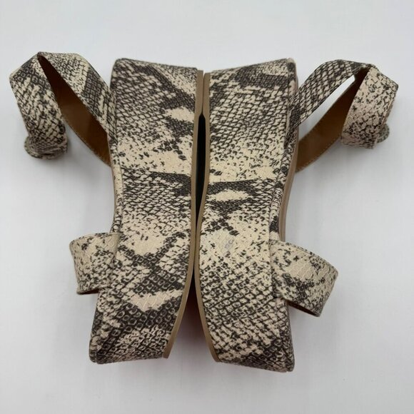 Qupid Blondie 20 Taupe Snake Platform Wedge Sandals Womens Size 6 - Picture 6 of 10